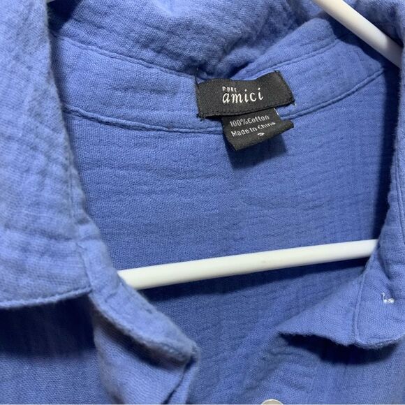 Pure Amici 100% cotton Blue Shift Dress Size Small D2 - Picture 4 of 6